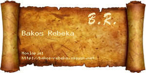 Bakos Rebeka névjegykártya